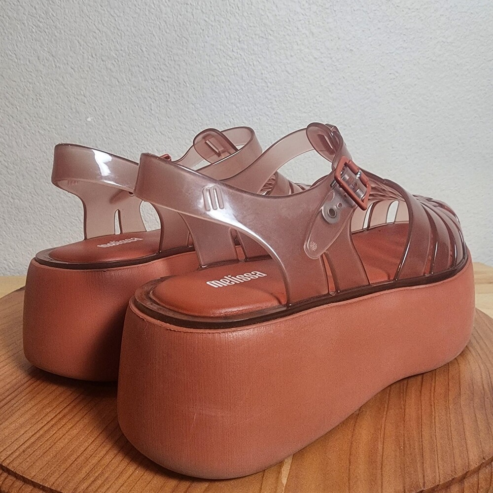 Melissa Shoes Womens Size 9 Pink Jelly Fisherman Platform Sandals Slingback - Picture 2 of 12